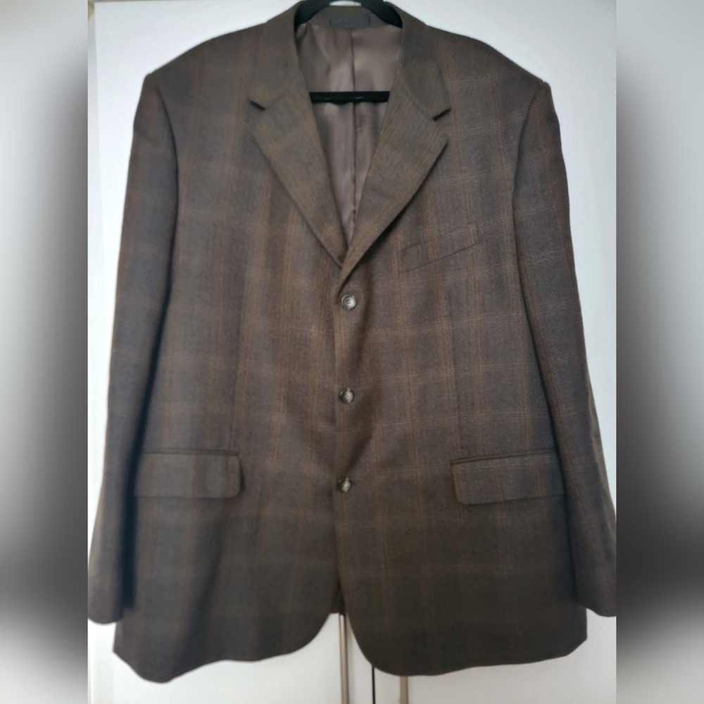 Vintage Brown Plaid Blazer Size 50R
